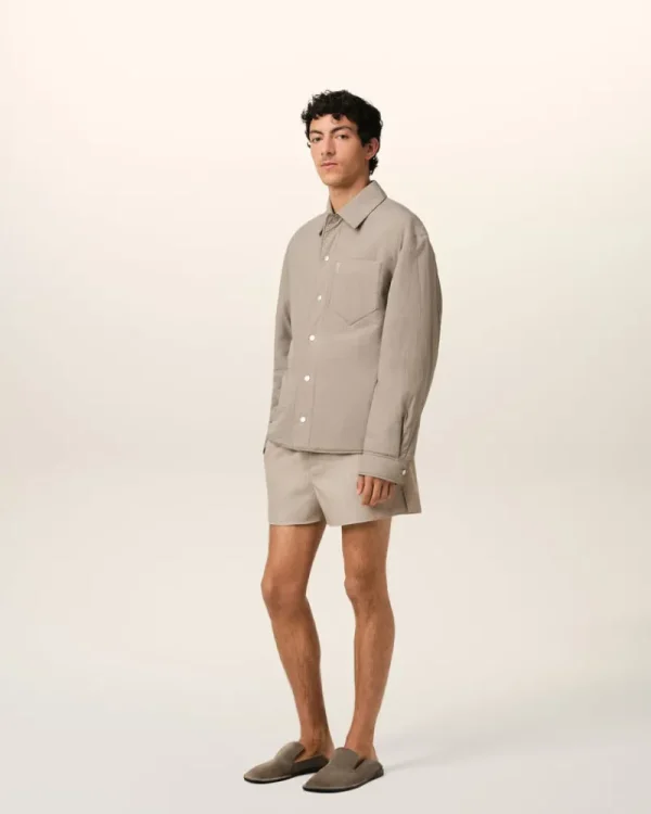 Outlet Beige Canvas Padded Ami de Coeur Overshirt Coats & Jackets | Ami De Coeur