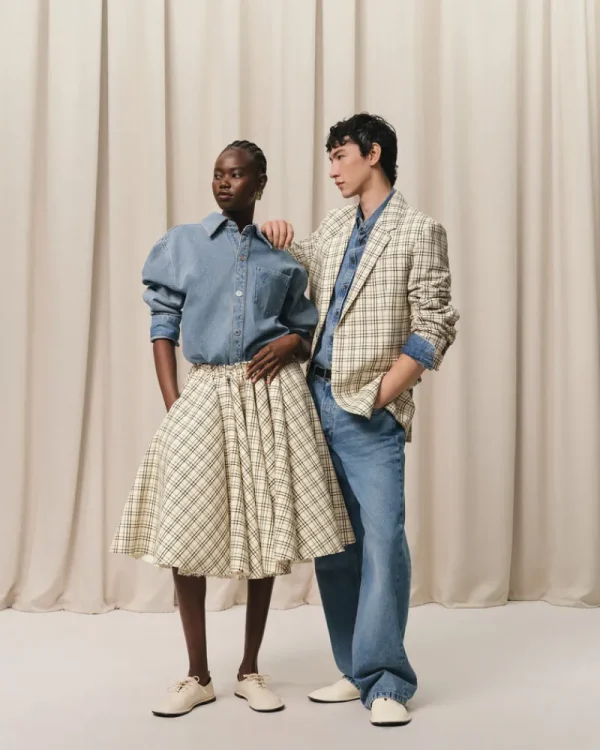 Flash Sale Beige Checked Wool Semi-Lined Jacket Tailoring | Coats & Jackets