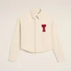 Discount Beige Cotton Ami de Coeur Cropped Shirt Women Shirts | Ami De Coeur