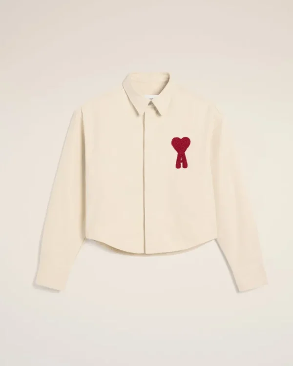 Discount Beige Cotton Ami de Coeur Cropped Shirt Women Shirts | Ami De Coeur