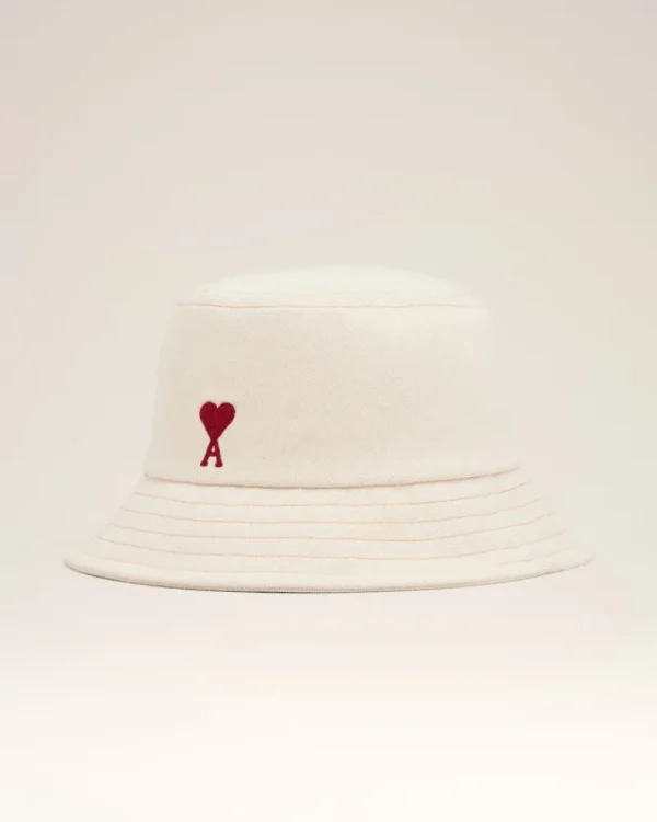 Hot Beige Cotton Ami de Coeur Embroidery Bucket Hat Women Hats & Beanies | Ami De Coeur