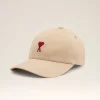 Outlet Beige Cotton Ami de Coeur Embroidery Cap Women Caps | Ami De Coeur