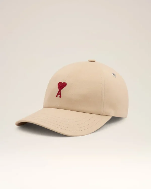 Outlet Beige Cotton Ami de Coeur Embroidery Cap Women Caps | Ami De Coeur