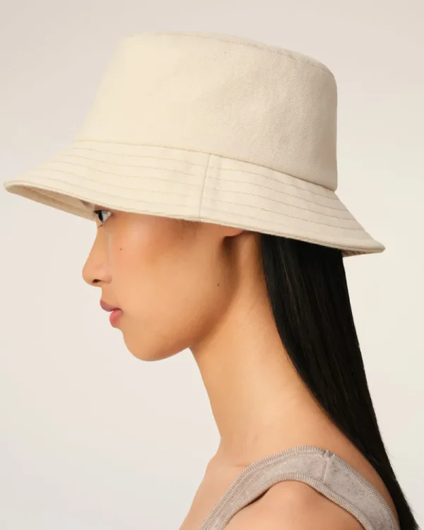 Hot Beige Cotton Ami de Coeur Embroidery Bucket Hat Women Hats & Beanies | Ami De Coeur
