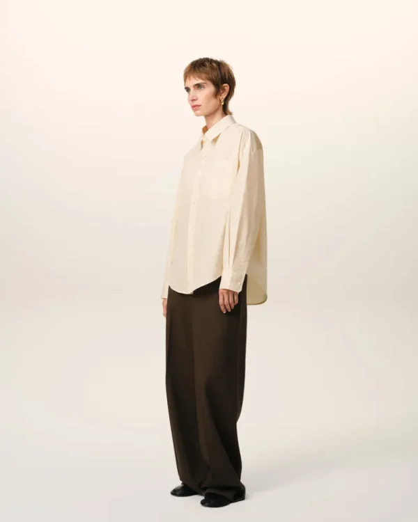 Outlet Beige Cotton Ami de Coeur Boxy Shirt Women Tailoring | Shirts