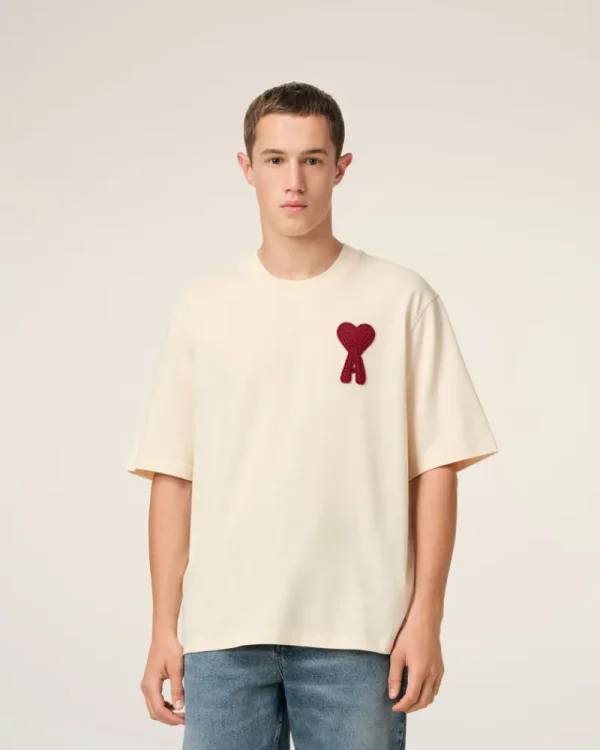 Store Beige Cotton Ami de Coeur Patch T-Shirt Ami De Coeur | T-shirts & Polos