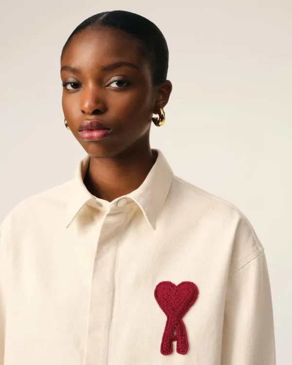 Discount Beige Cotton Ami de Coeur Cropped Shirt Women Shirts | Ami De Coeur