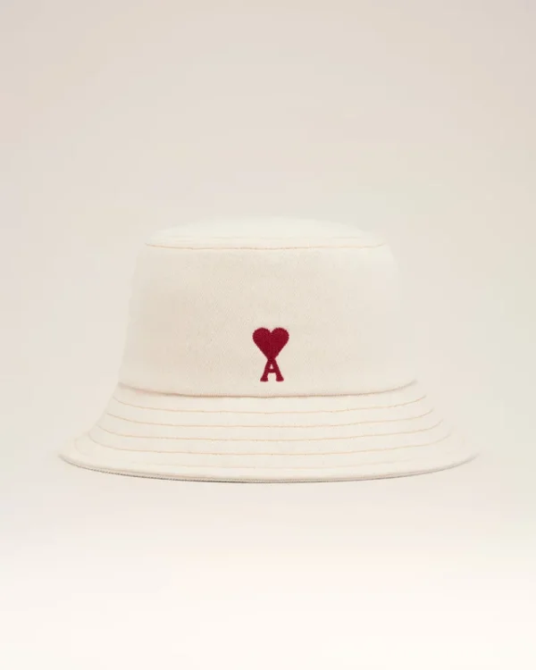 Hot Beige Cotton Ami de Coeur Embroidery Bucket Hat Women Hats & Beanies | Ami De Coeur
