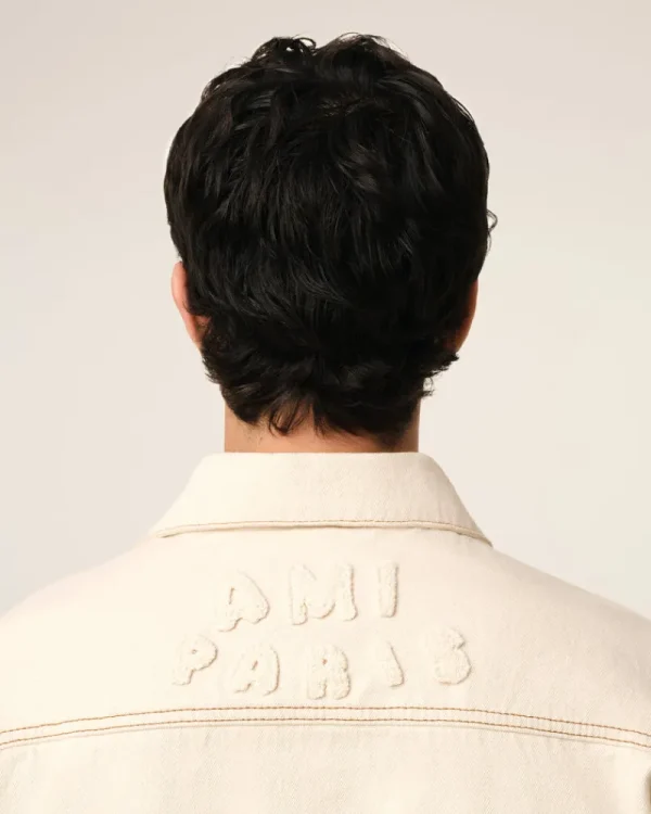 Cheap Beige Cotton Trucker Jacket Denim | Coats & Jackets