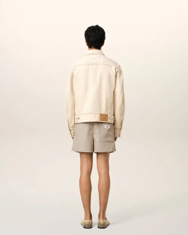 Cheap Beige Cotton Trucker Jacket Denim | Coats & Jackets