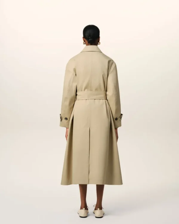 New Beige Cotton Belted Mac Women Coats & Jackets