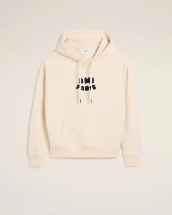 Clearance Beige Cotton Hoodie With Patch Women Sweatshirts & Hoodies | Ami De Coeur