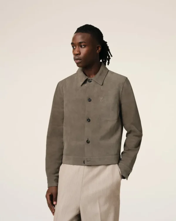 Best Beige Leather Buttoned Jacket Coats & Jackets | Ami De Coeur