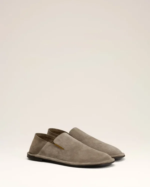 Cheap Beige Leather Midi Slippers Women Flats | Derbies & Loafers