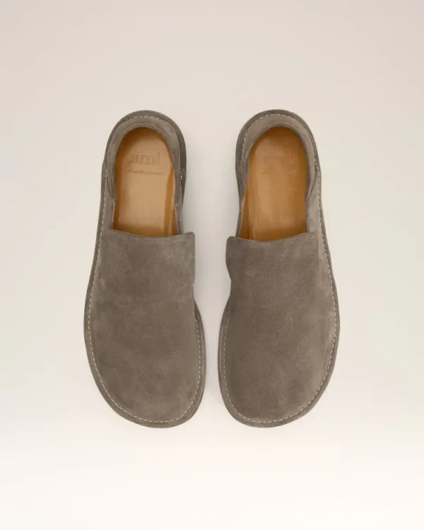 Cheap Beige Leather Midi Slippers Women Flats | Derbies & Loafers