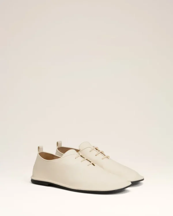 Cheap Beige Leather One Cut Shoes Women Flats | Tailoring