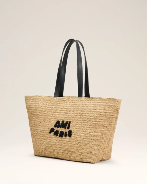 Best Beige Leather Rafia Tote Bag Women Tote Bags | Bags