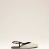 Flash Sale Beige Leather Slingbacks Women Flats