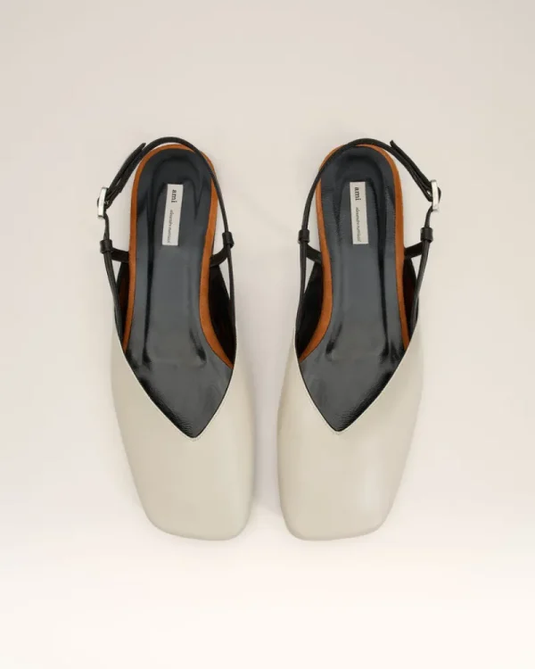 Flash Sale Beige Leather Slingbacks Women Flats