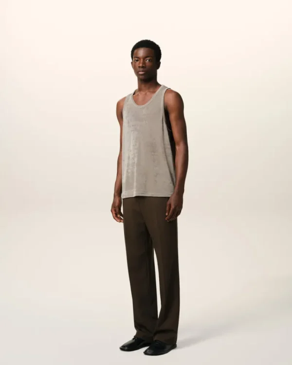 Discount Beige Light Shiny Rib Jersey Tanktop T-shirts & Polos