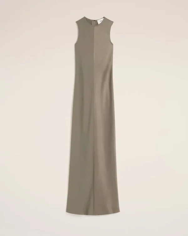 Discount Beige Long Straight Dress Women Dresses & Jumpsuits