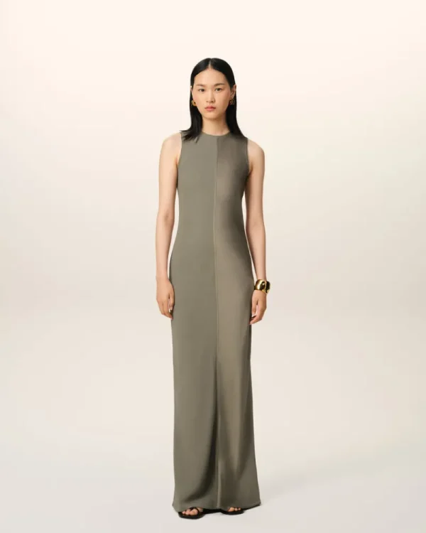 Discount Beige Long Straight Dress Women Dresses & Jumpsuits