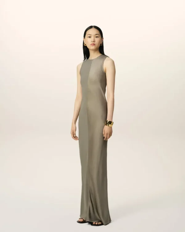 Discount Beige Long Straight Dress Women Dresses & Jumpsuits