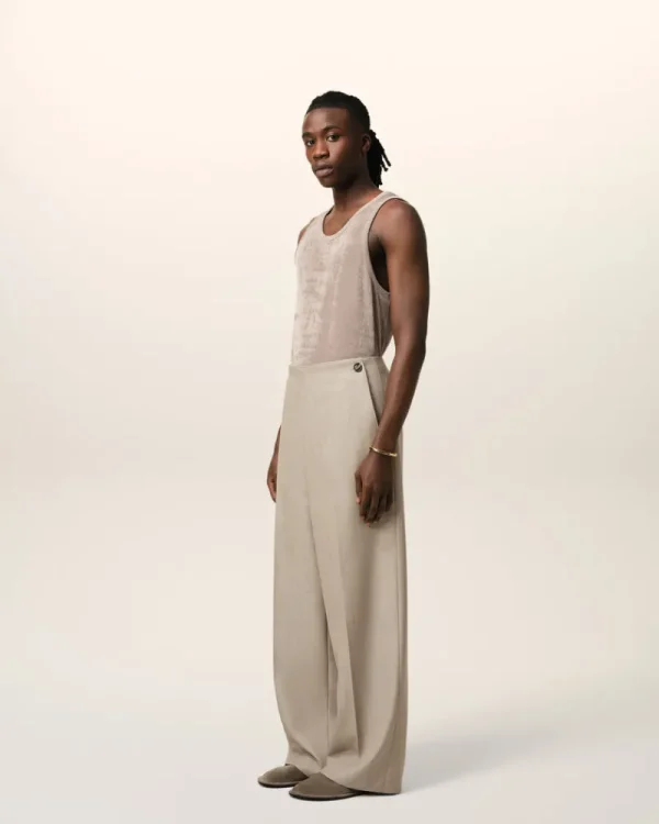 Cheap Beige New Wool Sailor Trousers Tailoring | Trousers