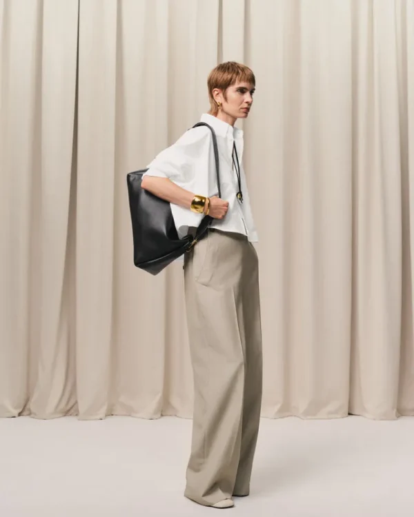 Cheap Beige New Wool Sailor Trousers Women Denim | Trousers