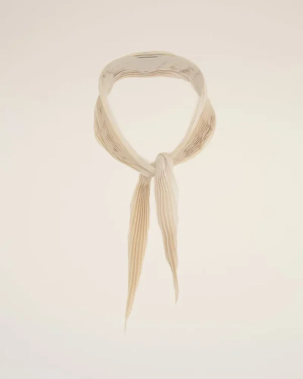 Best Sale Beige Pleated Diamond Shaped Scarf Women Scarves & Gloves | Tailoring