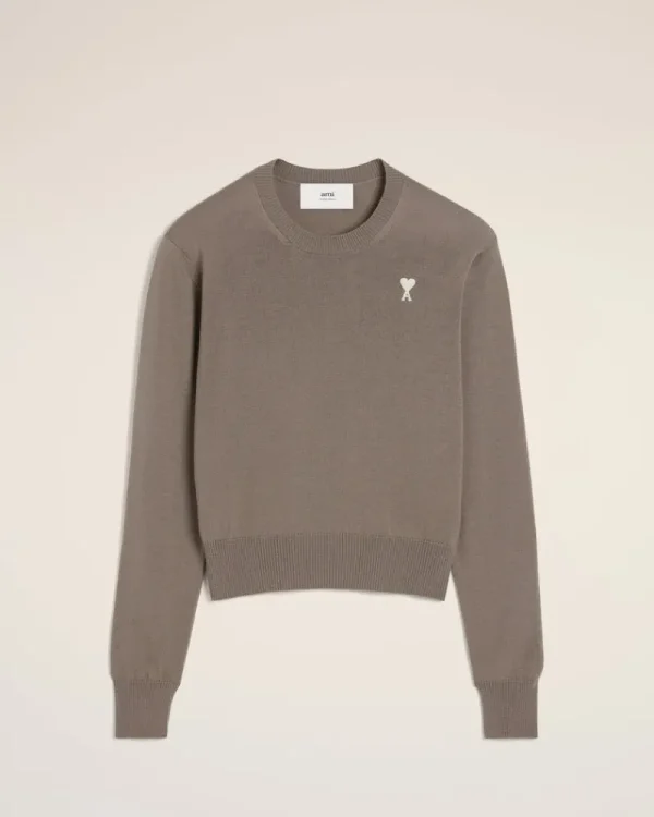 Hot Beige Wool Ami de Coeur Crew Neck Sweater Women Sweaters & Cardigans | Ami De Coeur