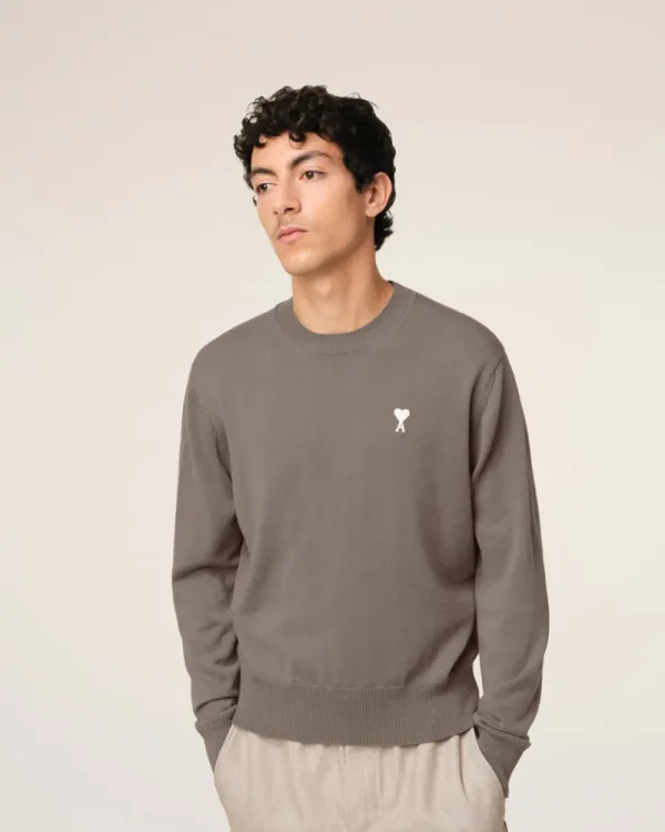 Discount Beige Wool Ami de Coeur Crew Neck Sweater Sweaters & Cardigans | Ami De Coeur