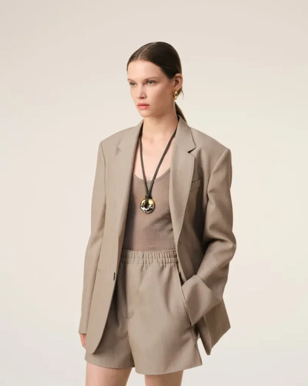 Flash Sale Beige Wool Back Slit Jacket Women Denim | Coats & Jackets