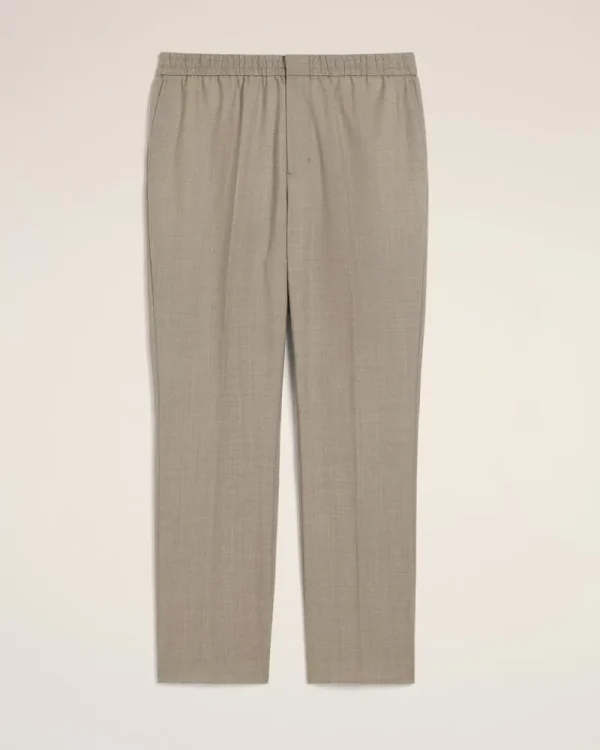 Cheap Beige Wool Elasticated Waist Trousers Trousers