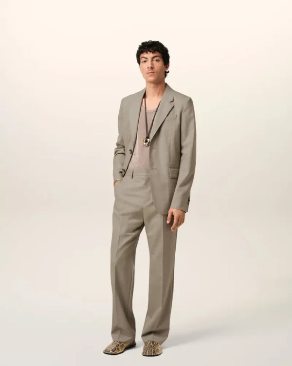 Discount Beige Wool Two Buttons Jacket Tailoring | Coats & Jackets