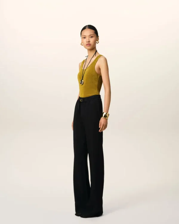 Fashion Flare Fit Elasticated Trousers Women Trousers