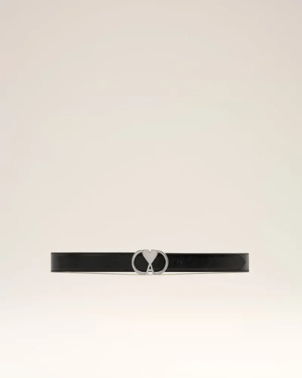 Best Sale Black Leather Ami de Coeur Belt Women Belts | Ami De Coeur