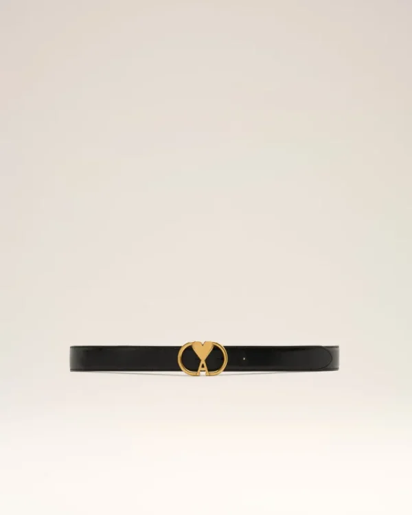 Online Black Leather Ami de Coeur Belt Women Belts | Ami De Coeur