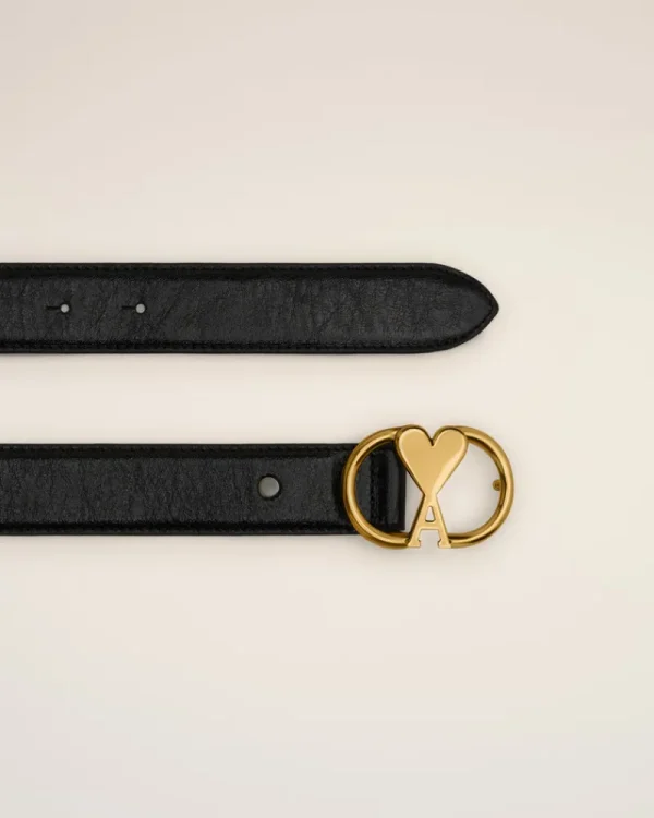 Online Black Leather Ami de Coeur Belt Women Belts | Ami De Coeur