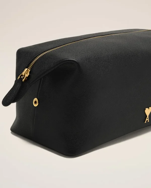 Best Sale Black Leather Paris Paris Toiletry Pouch Women Other Accessories | Small Leather Goods