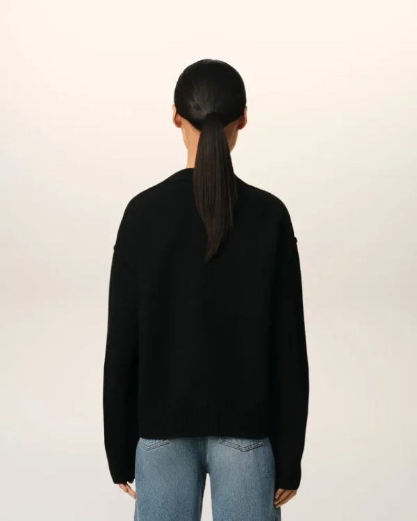Cheap Black Wool Ami de Coeur Sweater Women Sweaters & Cardigans | Ami De Coeur