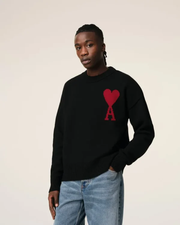 Cheap Black Wool Ami de Coeur Sweater Women Sweaters & Cardigans | Ami De Coeur