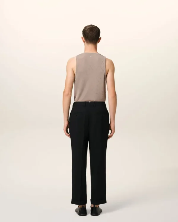 Fashion Wool Carrot Fit Trousers Trousers