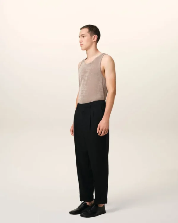 Fashion Wool Carrot Fit Trousers Trousers