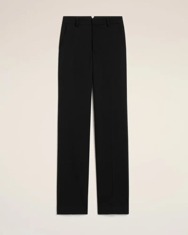 Fashion Wool Contrasted Straight Trousers Women Denim | Trousers