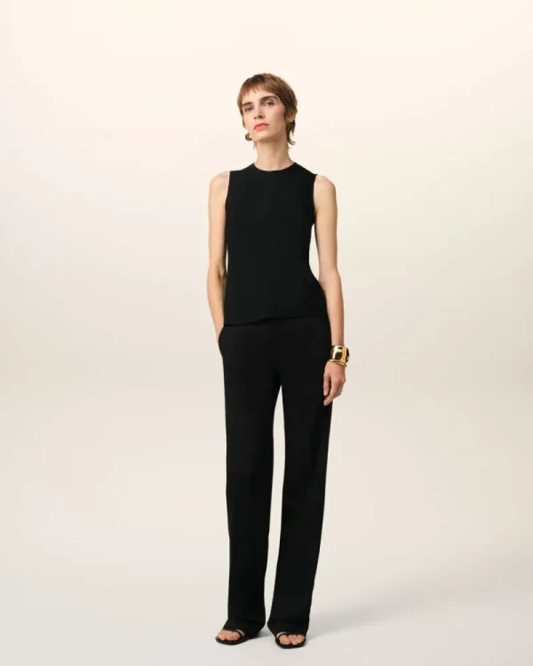 Fashion Wool Contrasted Straight Trousers Women Denim | Trousers