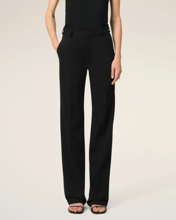 Fashion Wool Contrasted Straight Trousers Women Denim | Trousers