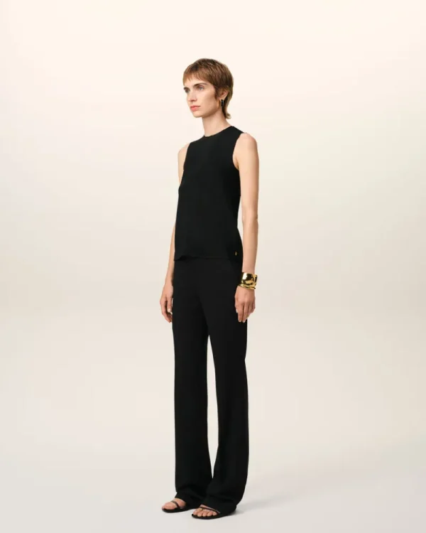 Fashion Wool Contrasted Straight Trousers Women Denim | Trousers