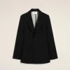 Best Black Wool Two Buttons Fitted Jacket Women Denim | Coats & Jackets