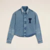 Online Blue Cotton Ami de Coeur Cropped Shirt Women Ami De Coeur | Denim